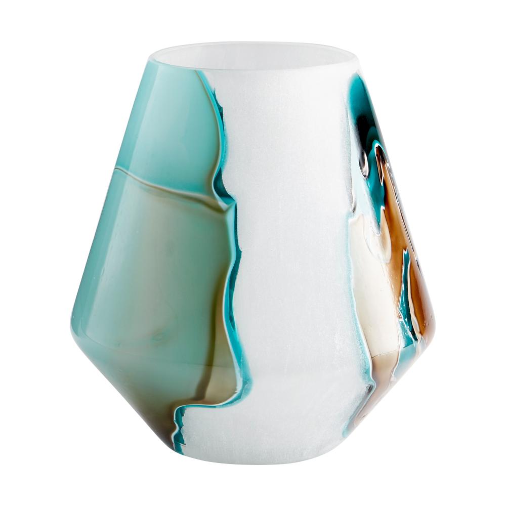 Wide Ferdinand Vase Green And White