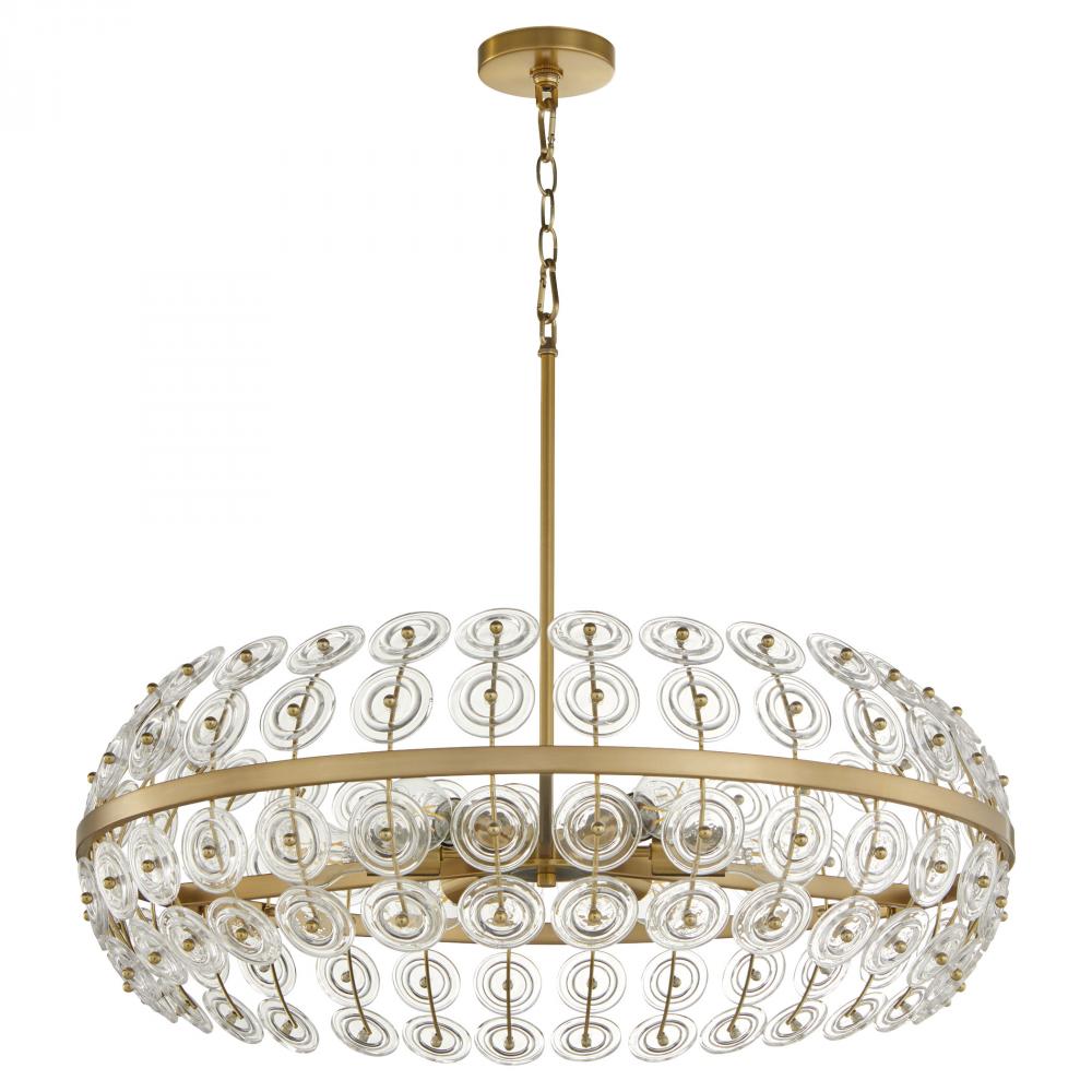 Selena 6 Light Pendant Aged Brass
