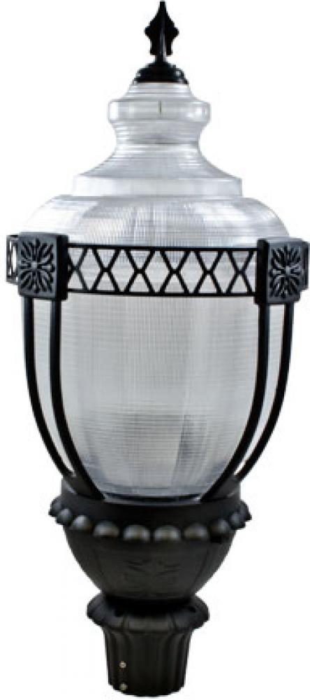 Clear Acorn Post Top Fixture 70 Watt High Pressure Sodium Mogul Base 120 Volts