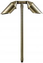 Dabmar LV32-LED3-WBS - SOLID CAST BRASS PATH LIGHT 2X3W LED MR16 12V