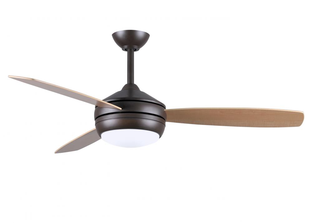 T-24 52" Ceiling Fan in Textured Bronze and reversible Maple/Barn Wood Blades