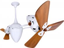 Matthews Fan Company AR-WH-WD - Ar Ruthiane 360° dual headed rotational ceiling fan in gloss white finish with solid sustainable