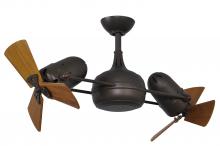 Matthews Fan Company DG-TB-WD - Dagny 360° double-headed rotational ceiling fan in Textured Bronze finish with solid mahogany ton