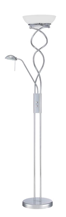 TWIST series 72 in. Chrome Torchiere Floor Lamp with Reading Light TC4028 CH Lighting Depot