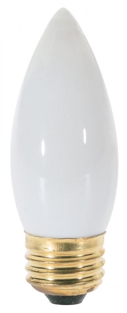 25 Watt B11 Incandescent; White; 2500 Average rated hours; 160 Lumens; Medium base; 130 Volt