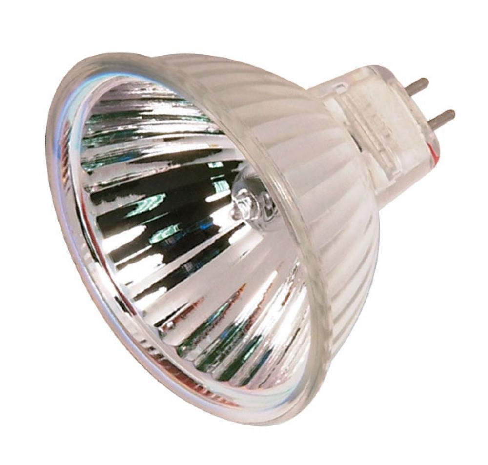 35 Watt; Halogen; MR16; FRB; 4000 Average rated hours; Miniature 2 Pin Round base; 12 Volt