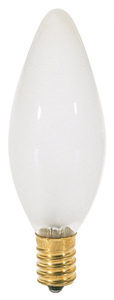 40 Watt BA9 1/2 Incandescent; Frost; 1500 Average rated hours; 370 Lumens; European base; 120 Volt