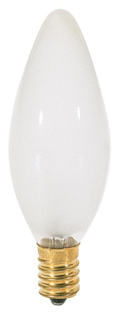 60 Watt B10 Incandescent; Frost; 1500 Average rated hours; 650 Lumens; European base; 120 Volt