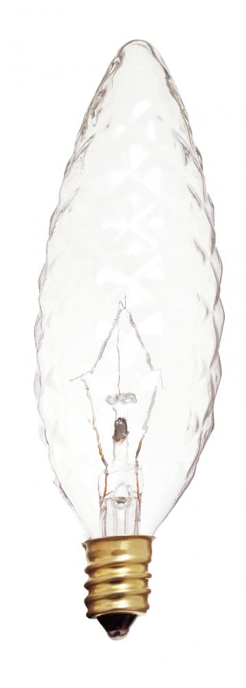 40 Watt BA9 1/2 Incandescent; Crystal; 1500 Average rated hours; 370 Lumens; Candelabra base; 120