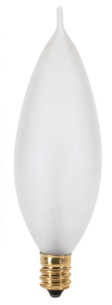 60 Watt CA10 Incandescent; Frost; 1500 Average rated hours; 640 Lumens; Candelabra base; 120 Volt;