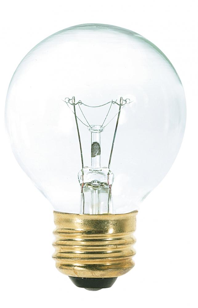 40 Watt G18 1/2 Incandescent; Clear; 1500 Average rated hours; 340 Lumens; Medium base; 120 Volt