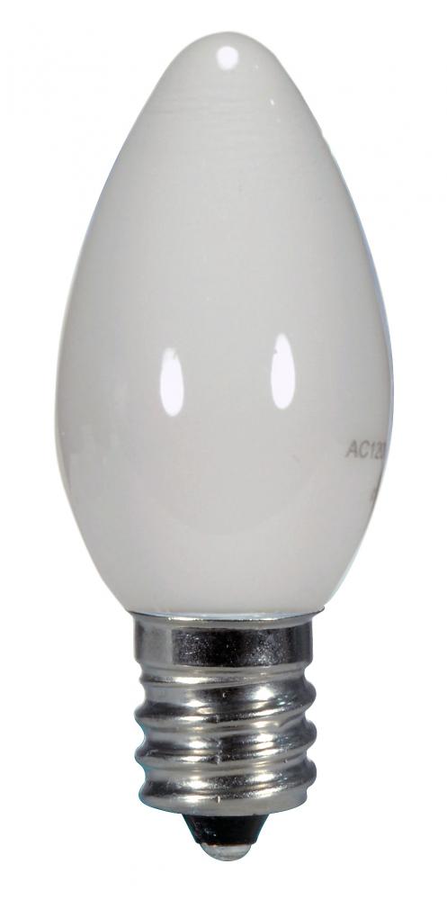 0.5 Watt LED; C7; White; 2700K; Candelabra base; 120 Volt; Carded