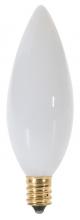 Satco Products Inc. A3688 - 25 Watt BA9 1/2 Incandescent; Gloss White; 2500 Average rated hours; 163 Lumens; Candelabra base;