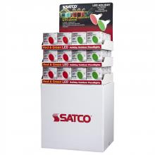 Satco Products Inc. D2111 - Display Unit Containing 36 total pieces; 18 pieces of S29480 11.5 Watt PAR38 LED in Red; 18 pieces