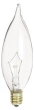 Satco Products Inc. S3275/TF - 40 Watt CA9 1/2 Incandescent; Clear; 1500 Average rated hours; 370 Lumens; Candelabra base; 120