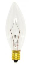 Satco Products Inc. S3347 - 40 Watt B8 Incandescent; Clear; 1500 Average rated hours; 384 Lumens; Candelabra base; 130 Volt