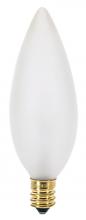 Satco Products Inc. S3385 - 40 Watt B10 Incandescent; Frost; 1000 Average rated hours; 330 Lumens; Candelabra base; 220 Volt