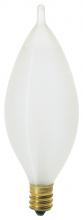 Satco Products Inc. S3405 - 60 Watt C11 Incandescent; Spun White; 1500 Average rated hours; 606 Lumens; Candelabra base; 120