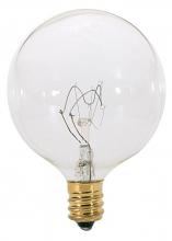 Satco Products Inc. S3728 - 40 Watt G16 1/2 Incandescent; Clear; 1500 Average rated hours; 384 Lumens; Candelabra base; 120
