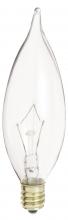 Satco Products Inc. S3762 - 60 Watt CA10 Incandescent; Clear; 1500 Average rated hours; 650 Lumens; Candelabra base; 120 Volt;