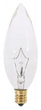 Satco Products Inc. S3783 - 40 Watt BA9 1/2 Incandescent; Clear; 1500 Average rated hours; 384 Lumens; Candelabra base; 120