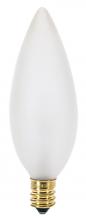 Satco Products Inc. S3786 - 40 Watt BA9 1/2 Incandescent; Frost; 1500 Average rated hours; 384 Lumens; Candelabra base; 120
