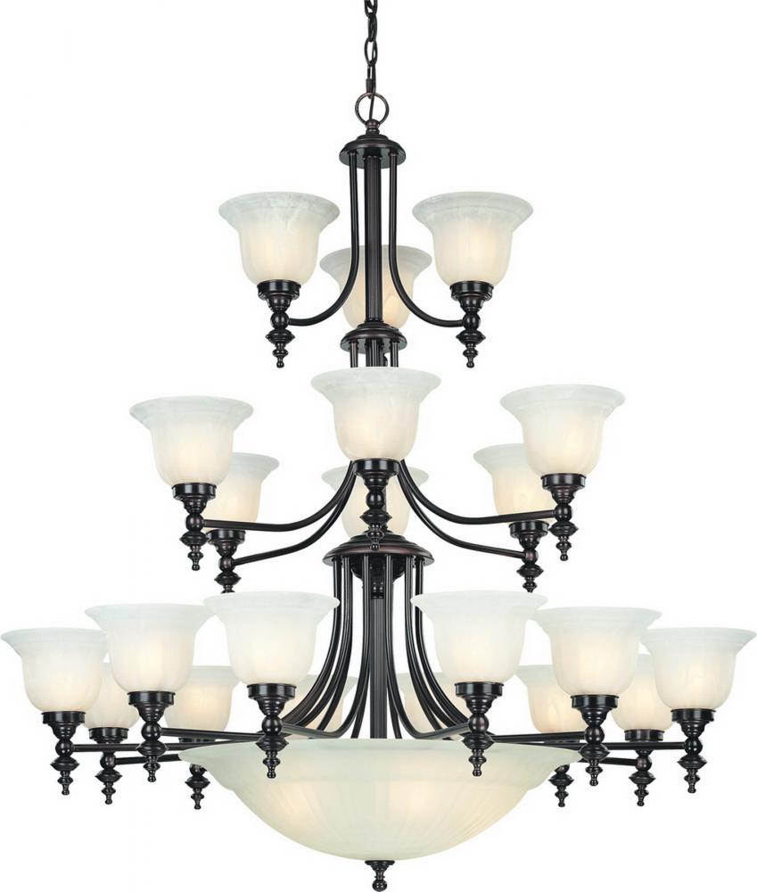Richland 21+5Lt 3 Tier Bowl Chandelier Royal Bronze