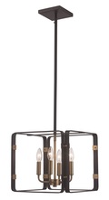 Trans Globe 11044 BK/AG - 4LT INDUSTRIAL CAGE-BK/AG