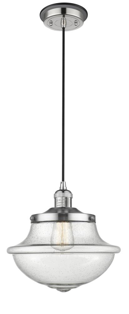 Oxford - 1 Light - 12 inch - Polished Nickel - Cord hung - Mini Pendant