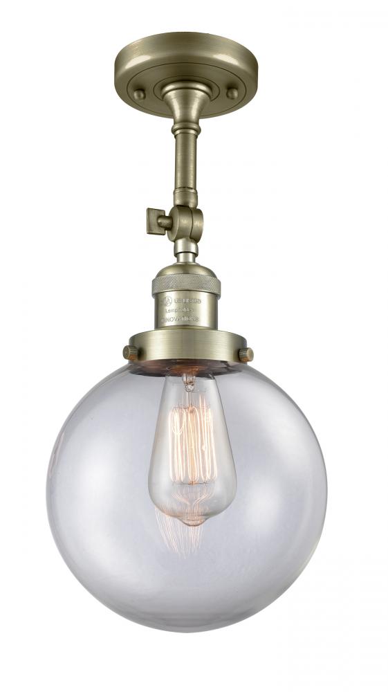 Beacon - 1 Light - 8 inch - Antique Brass - Adjustable Semi-Flush Mount