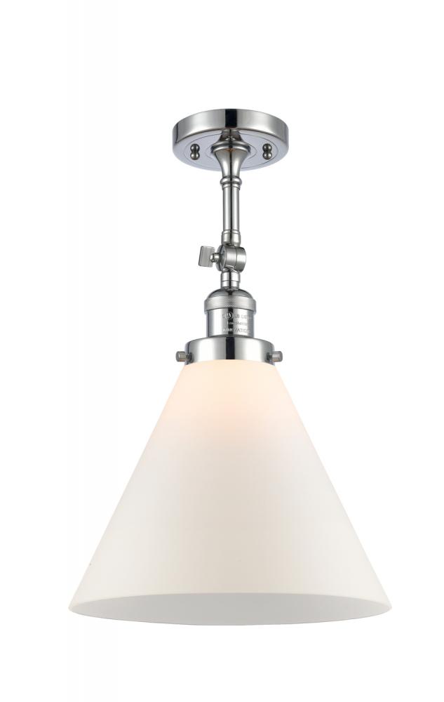 Cone - 1 Light - 12 inch - Polished Chrome - Adjustable Semi-Flush Mount