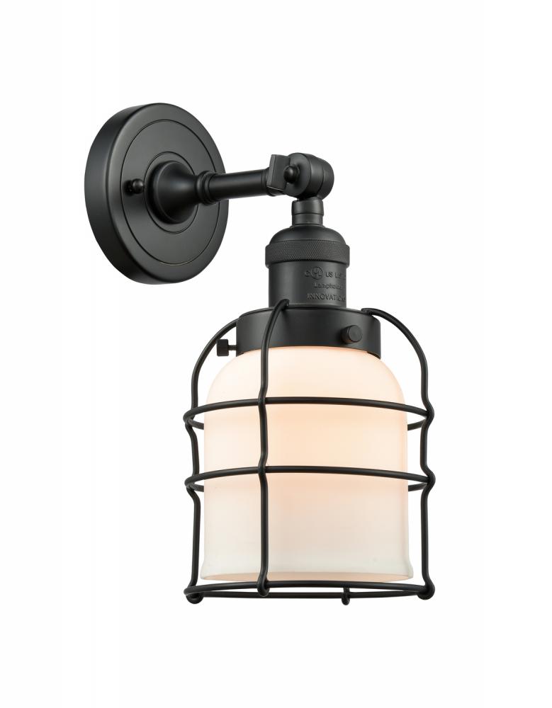 Bell Cage - 1 Light - 6 inch - Matte Black - Adjustable Sconce