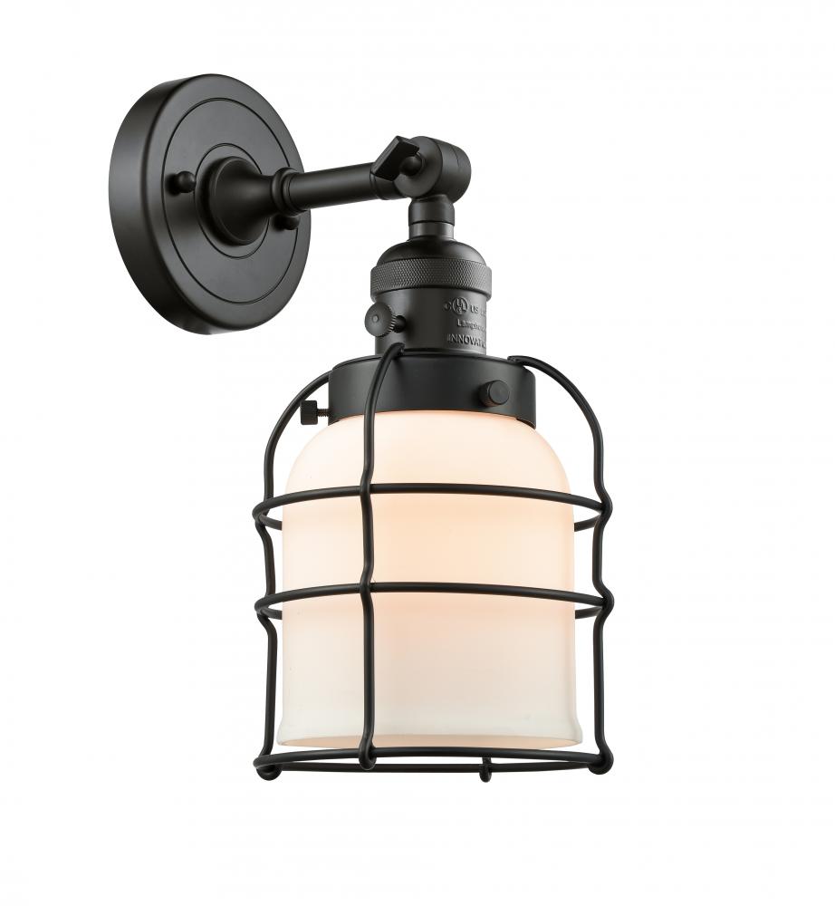 Bell Cage - 1 Light - 6 inch - Matte Black - Adjustable Sconce