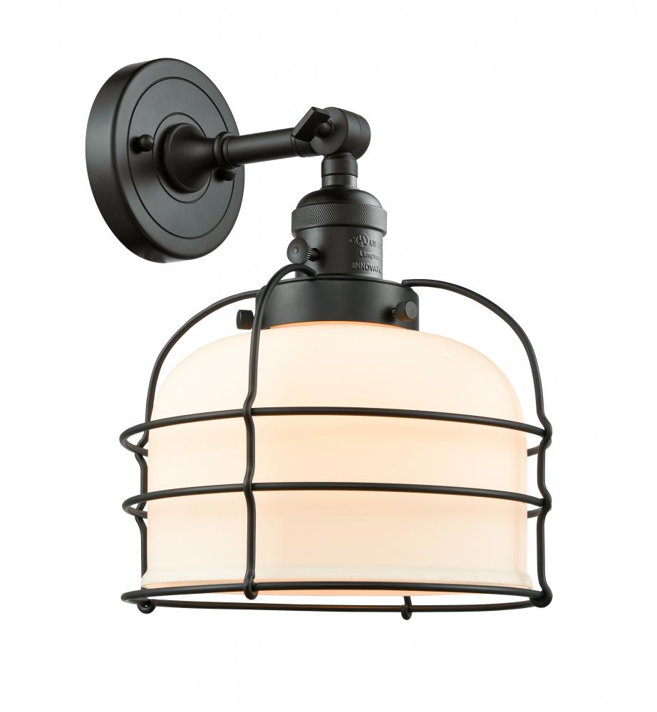Bell Cage - 1 Light - 9 inch - Matte Black - Adjustable Sconce