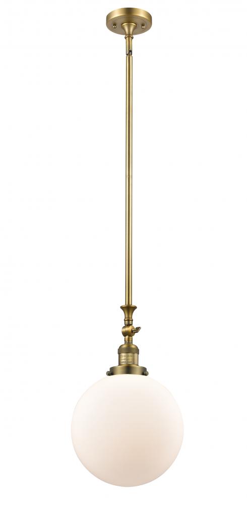 Beacon - 1 Light - 10 inch - Brushed Brass - Stem Hung - Adjustable Mini Pendant
