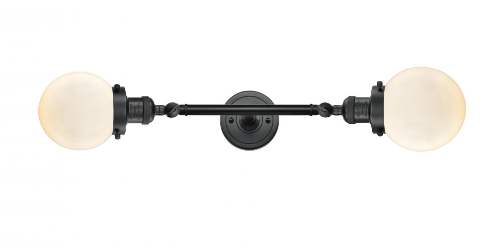 Beacon - 2 Light - 6 inch - Matte Black - Adjustable Bath Vanity Light