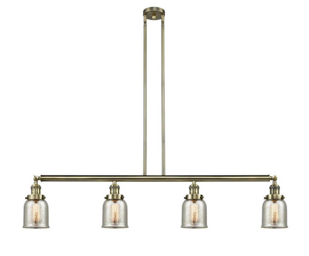 Bell - 4 Light - 50 inch - Antique Brass - Stem Hung - Adjustable Island Light