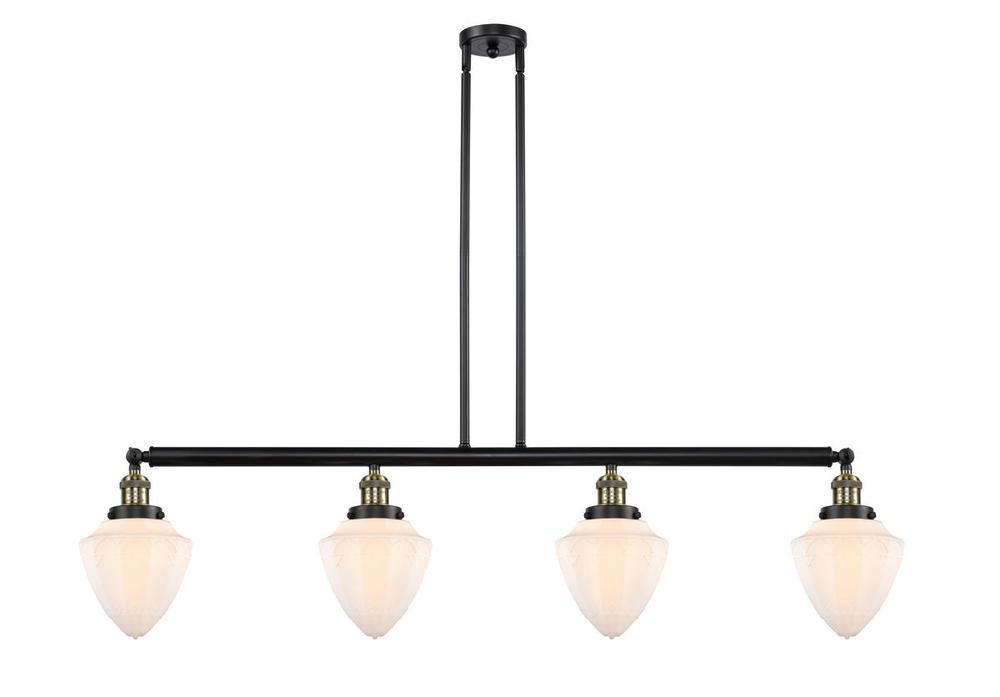 Bullet - 4 Light - 50 inch - Black Antique Brass - Stem Hung - Adjustable Island Light