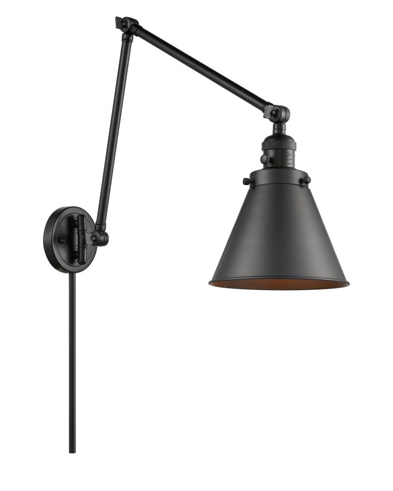 Appalachian - 1 Light - 8 inch - Matte Black -Adjustable Swing Arm