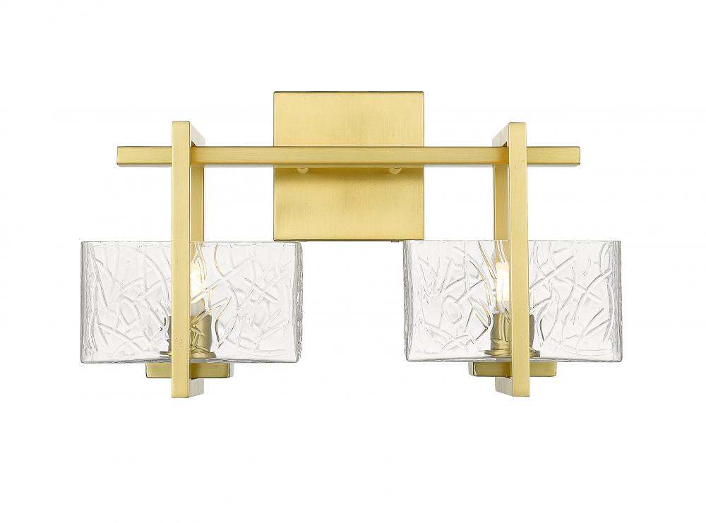 Striate - 2 Light - 15 inch - Satin Gold - Bath Vanity Light