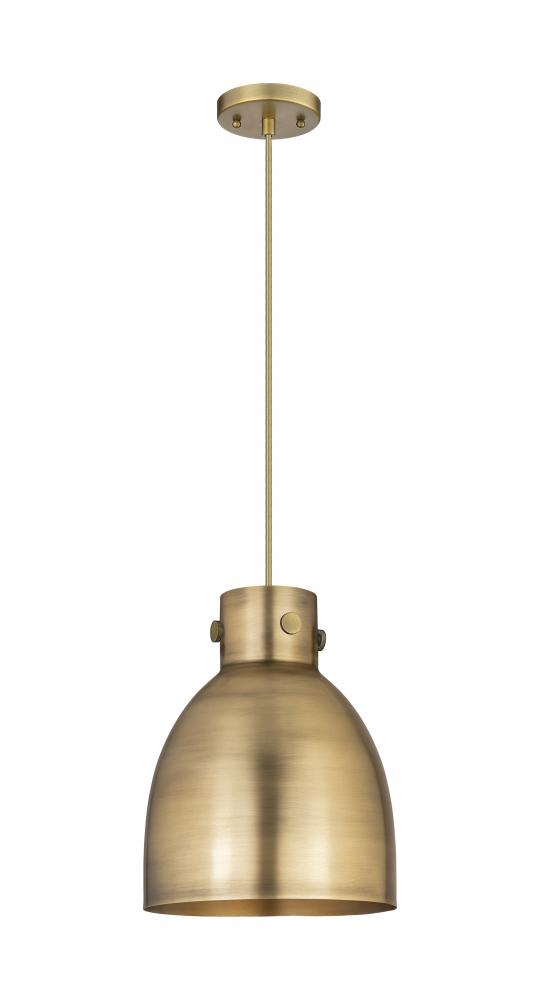 Newton Bell - 1 Light - 10 inch - Brushed Brass - Cord hung - Pendant