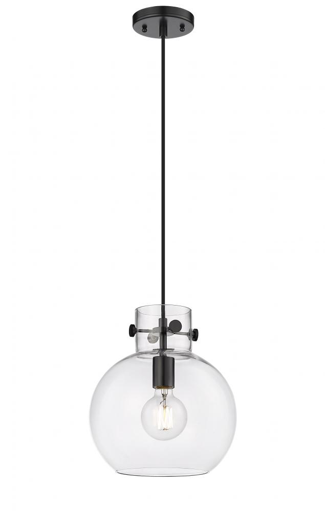 Newton Sphere - 1 Light - 10 inch - Matte Black - Cord hung - Pendant