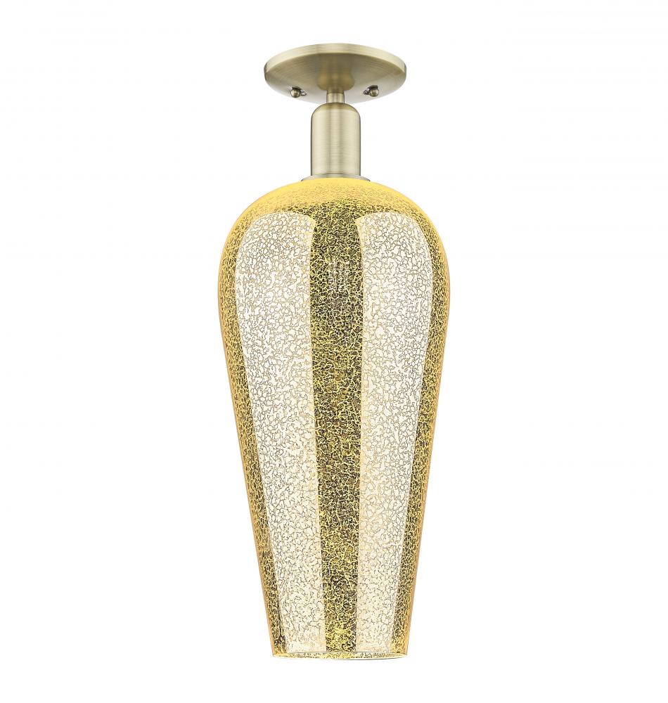 Chelsea - 1 Light - 6 inch - Antique Brass - Semi-Flush Mount
