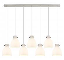 Innovations Lighting 127-410-1PS-PN-G412-8WH - Newton Bell - 7 Light - 52 inch - Polished Nickel - Linear Pendant