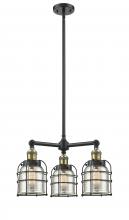 Innovations Lighting 207-BAB-G58-CE - Bell Cage - 3 Light - 19 inch - Black Antique Brass - Stem Hung - Chandelier