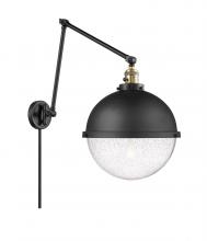 Innovations Lighting 238-BAB-HFS-124-BK - Hampden - 1 Light - 13 inch - Black Antique Brass -Adjustable Swing Arm