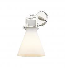 Innovations Lighting 411-1W-PN-G411-8WH - Newton Cone - 1 Light - 8 inch - Polished Nickel - Sconce