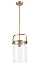 Innovations Lighting 413-1S-BB-8CL - Pilaster - 1 Light - 9 inch - Brushed Brass - Cord hung - Mini Pendant