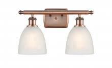 Innovations Lighting 516-2W-AC-G381 - Castile - 2 Light - 16 inch - Antique Copper - Bath Vanity Light
