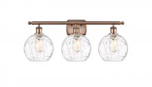 Innovations Lighting 516-3W-AC-G1215-8 - Athens Water Glass - 3 Light - 28 inch - Antique Copper - Bath Vanity Light